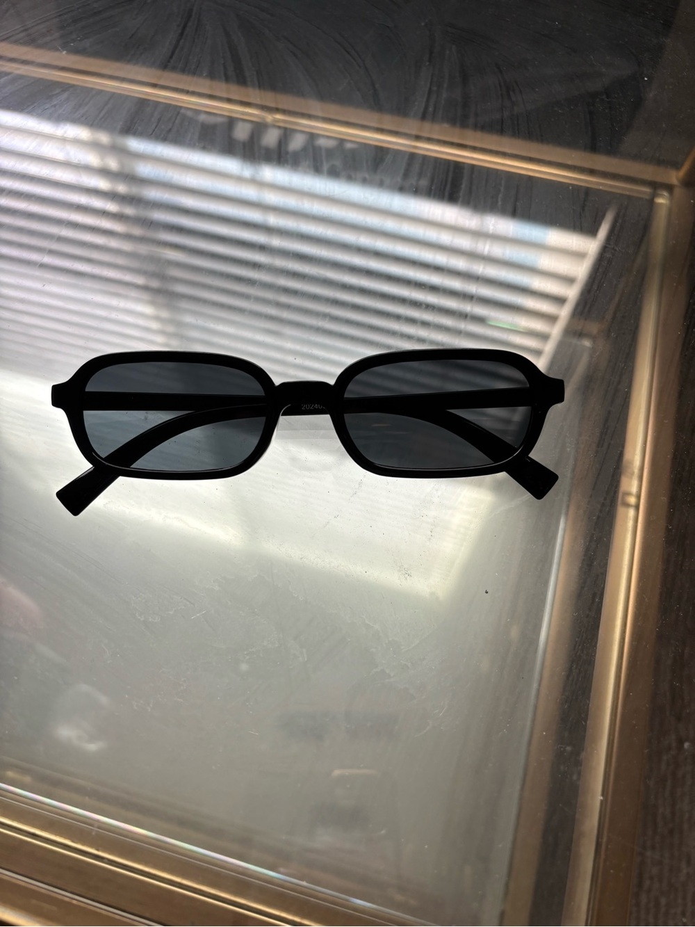 Black Rectangular Men's Sunglasses